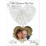 Music Lyrics Song -- Poster/ 5''x 7'' -- Thaddeus & Cindy