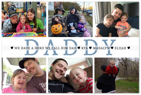 Daddy Family Prints -- Unframed 12''x18'' -- Kya, Madalyn,and Elijah