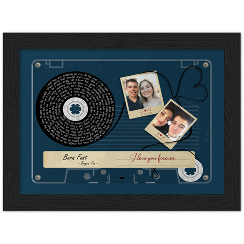 Cassettes-Tape Prints -- Black Framed poster / 6”x8” -- B & M