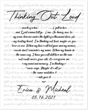 Music Lyrics Song -- Unframed 16''x20'' -- Erica and Micheal