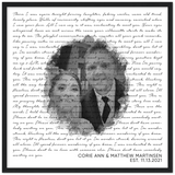 Lyrics Song -- Black Framed square/ 20''x20'' -- Corie Ann & Matthew Martinsen