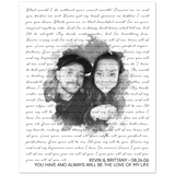 Lyrics Song -- Poster/ 8''x10'' -- Kevin & Brittany