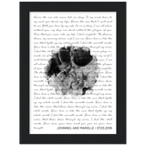 Lyrics -- Johnneil and Marielle 06.03.2018 -- Black Framed 6”x8” -- Gelato