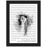 Lyrics -- Paul & Amanda 05.23.2022 -- Black framed 6x8 -- Gelato