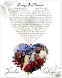 Music Lyrics Song -- Unframed  8''x 10'' -- Hugo & Jocelin