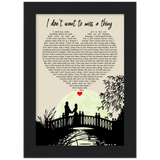 Lyrics -- I don’t want to miss a thing -- Black framed 5x7 -- Gelato