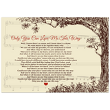 Lyrics -- Only you can love me this way (Keith urban) -- New style 2 -- 28x40 -- Gelato