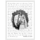 Lyrics Song -- White framed poster/ 18"x24" -- Russell & Julia