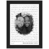 Lyrics -- Brian and Nichele 12/31/21 -- Black framed 6x8 -- Gelato