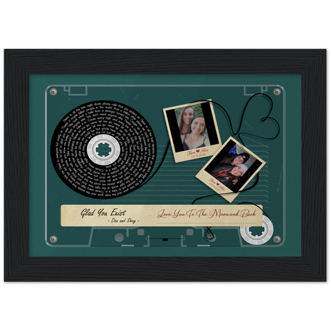 Cassettes-Tape Prints -- Black Framed 5”x7” -- Tara & Alex