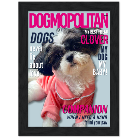 Dog Portrait Photo Framed Poster (6”x8”) - Style 6 - Clover