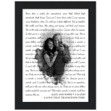 Lyrics -- Alex and Sophi 3/16/2020 -- Black framed 6x8 -- Gelato