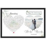 Personalized Anniversary -- Black Framed Poster 12"x18" -- Marilyn & Brandon