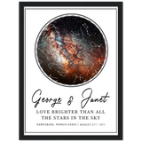 Map poster --  George & Janet -- Black frame 12x16 -- Gelato