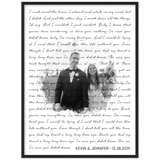 Lyrics -- Kevin & Jennifer 12.28.2019 -- Black framed 24x32 -- Gelato