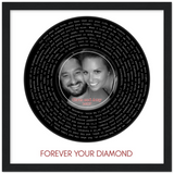 Song Record -- Black Framed Square/ 12''x12'' -- Chris and Amy
