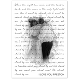 Music Lyrics Song -- Poster/ 5''x 7'' -- I love you Preston