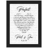 Lyrics Song -- Black Framed poster / 6”x8” --  Phil & Jen