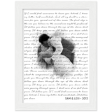 Music Lyrics Song -- White Framed  6”x8” -- Sam & Lexi 2013