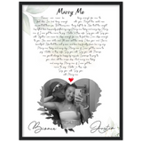 Music Lyrics Song -- Black Framed  18”x24” -- Austin & Bionca
