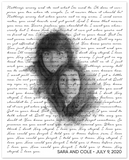 Music Lyrics Song -- Unframed  16''x20'' -- Sara and Cole