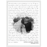 Lyrics -- Alexia & Adrian 10.9.2021 -- White framed 18"x24" -- Gelato