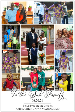 Dad Family Love Prints -- Unframed  12''x18'' -- TO THE SUH FAMILY