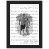 Lyrics Song -- Black Framed poster / 6”x8” -- Stephen & Kylee