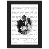 Lyrics -- Alex & Stephanie 12.05.2020 -- Black framed 5x7 -- Gelato