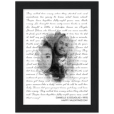 Lyrics -- Danielle & Douglas -- Black framed 6x8 -- Gelato