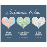 Love Anniversary Print -- Unframed 16''x20'' -- Jackqueline & Luis
