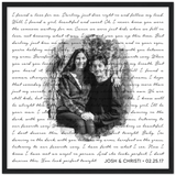 Lyrics -- Josh & Christi 02.25.17 -- Black Framed 20''x20'' -- Gelato
