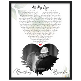 Music Lyrics Song -- Black framed 16"x20" -- Brandon & Brittany