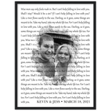 Lyrics -- Kevin & Jess March 18, 2021 -- Black framed 18x24 -- Gelato