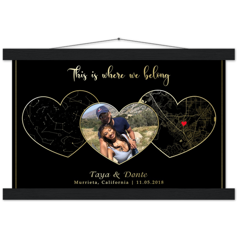 Stars Map -- Magnetic Poster Hanger - Black -- Taya&Donte