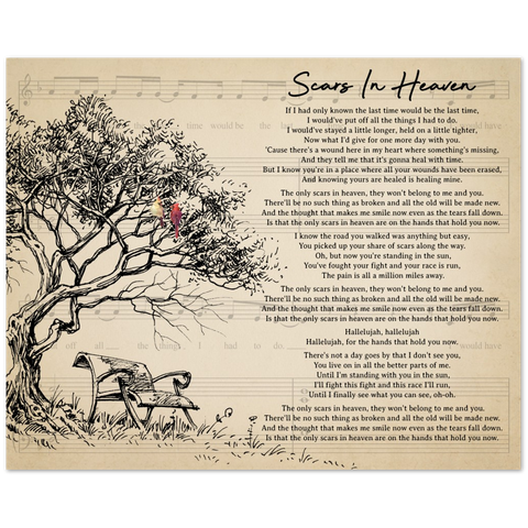 Gelato Poster 10x8 - Scars In Heaven - Lyrics