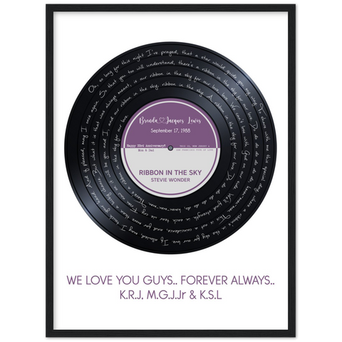 Vinyl -- Brenda & Jacques Lewis  -- Black frame 18x24 -- gelato