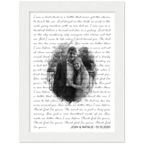 Lyrics -- Josh & Natalie 01.15.2020 -- White framed 6x8 -- Gelato