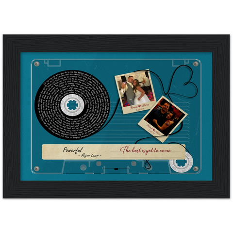 Cassette -- Frank & Alicia 7/20/19 -- Black framed 5x7 -- Gelato