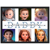Daddy Family -- Black Framed poster/ 12”x16” -- Tyler, Taylor, Stephen, Lexi, Wesley, Robyn