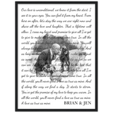 Lyrics -- Brian & Jen -- Black Framed 18”x24” -- Gelato