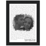 Lyrics Song -- Black Framed poster / 6”x8” -- Dylan & Paige