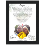 Lyrics -- Adam and Christina DeFilippi  01/21/15  5/26/17 -- Black framed 6x8 -- Gelato