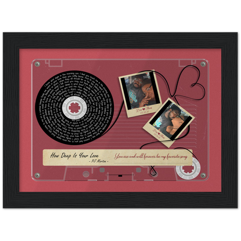 Cassettes-Tape Prints -- Black Framed 6”x8” -- Dre & Thea