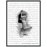 Lyrics -- William & Megan / May 29, 2021 -- Black frame 24x32 -- Gelato