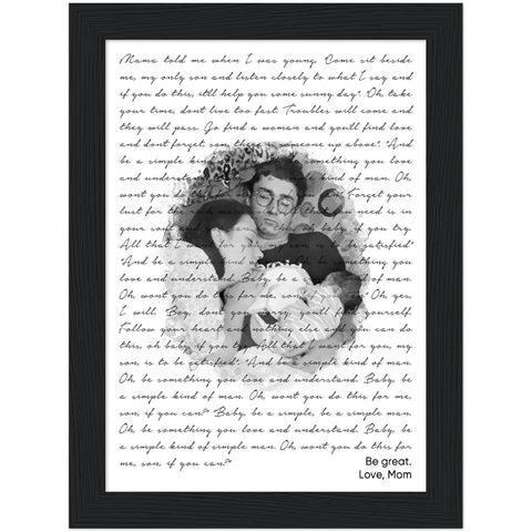 Gelato Black Framed Poster 6x8 - Simple Man 1.3 - Be great. Love, Mom