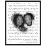 Lyrics -- Kareem & Maisha -- Black frame 16x20 -- Gelato