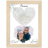 Music Lyrics Song  -- Natural Framed 6”x8” -- Lamont & Crystal
