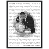 Lyrrics -- Christina & Josh 09/09/2011 -- Black Framed 18”x24” -- Gelato