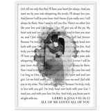 Lyrics -- Gerry & Jina 05-16-15 -- White framed 18x24 -- Gelato
